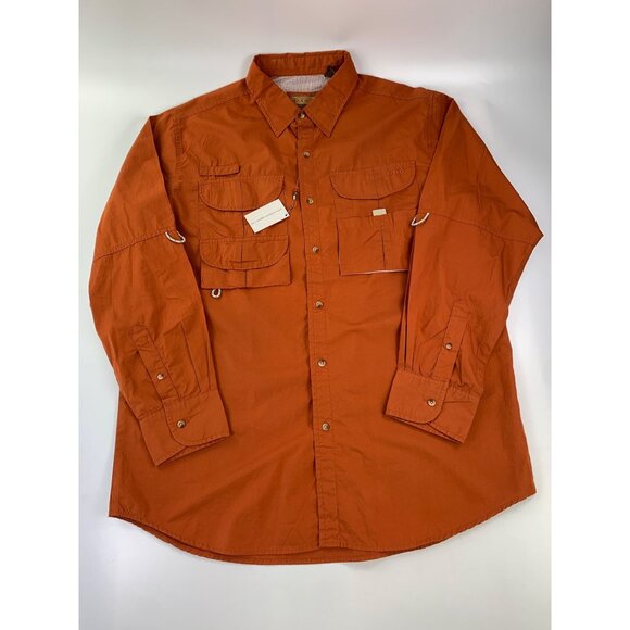 NWT Rock Point Men's 2XL Rust Outdoor Long Sleeve Button Up Shirt - Picture 1 of 4